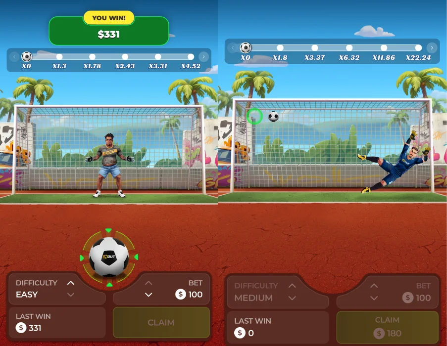 Interfaccia della Penalty Unlimited App